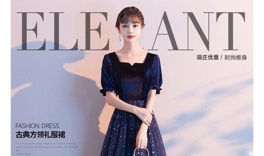 Gown Gradient Mesh A-Line Evening