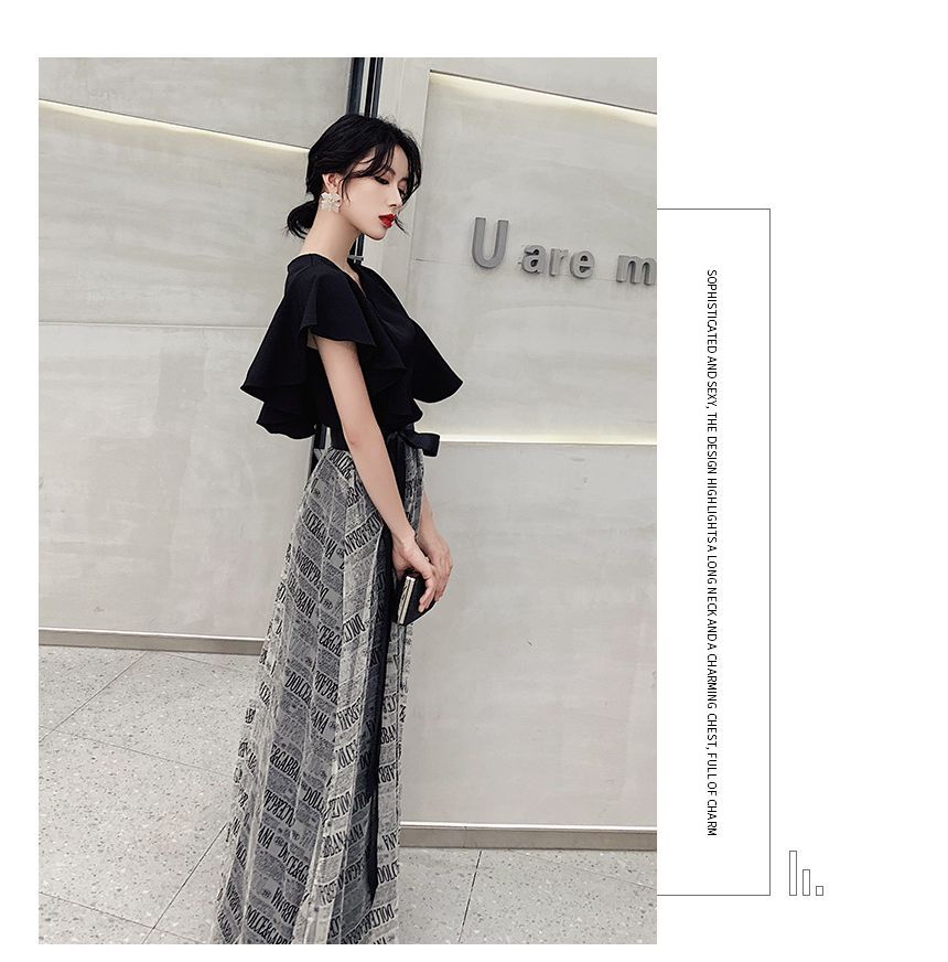 Dress Short-Sleeve Evening Gown A-Line Cocktail /