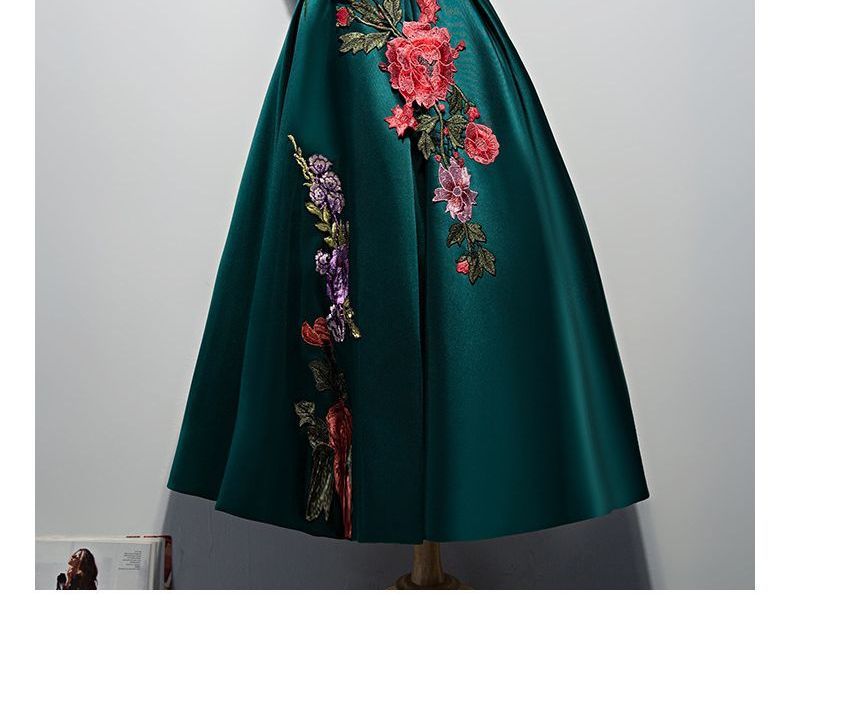 / Gown Dress Off-Shoulder A-Line Embroidered Evening Cocktail