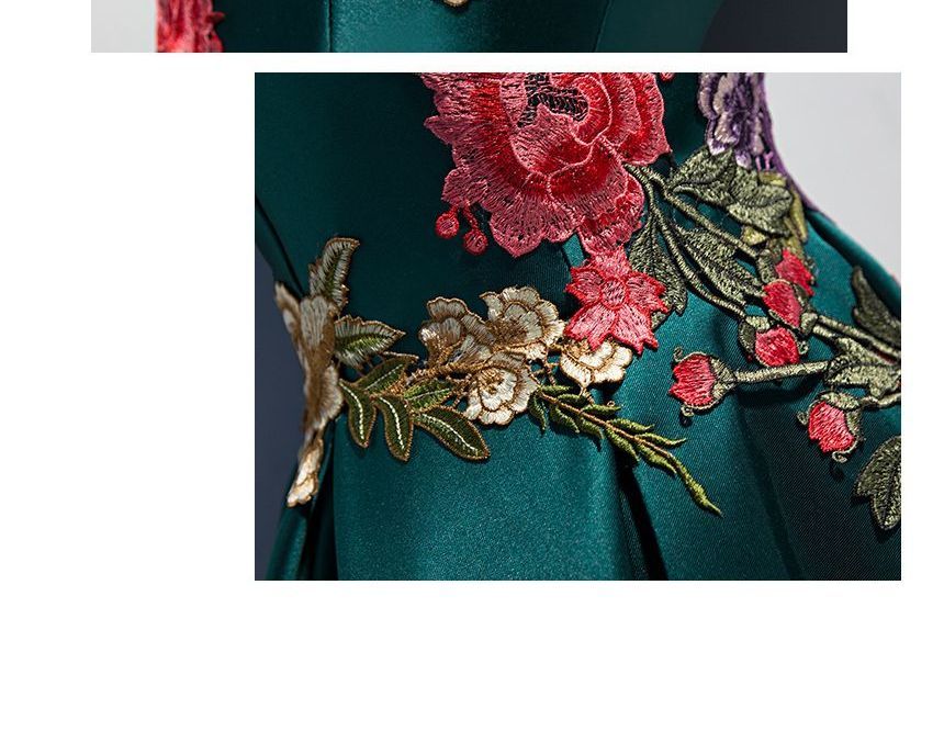 / Gown Dress Off-Shoulder A-Line Embroidered Evening Cocktail