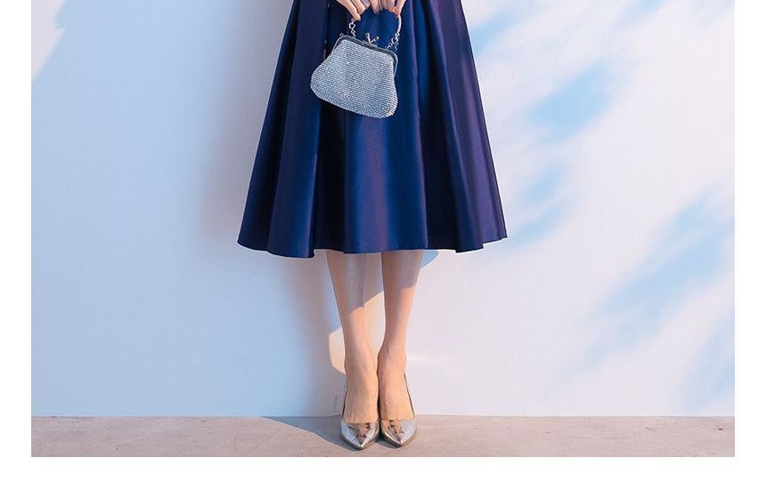 Dress / Gown Cocktail A-Line Evening Elbow-Sleeve