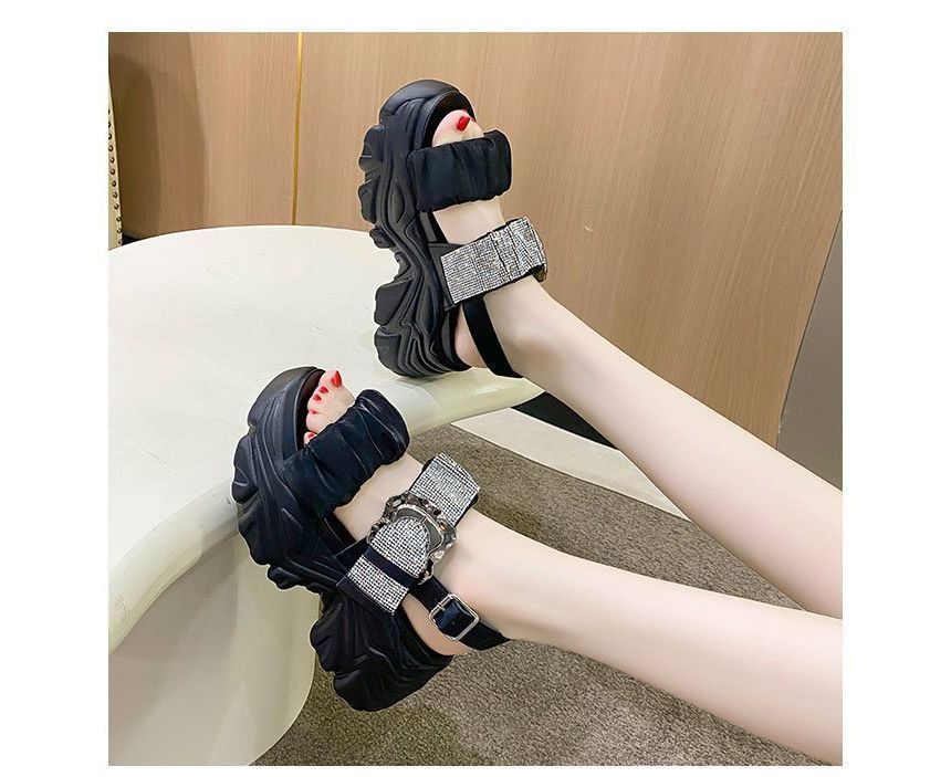 Platform Sandals Rhinestone