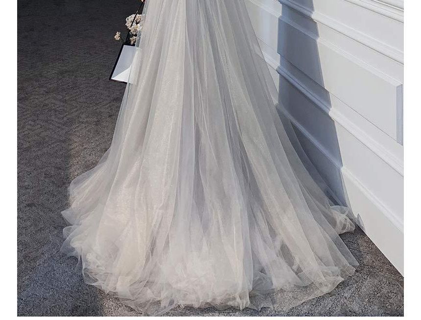 Gown A-Line Glitter V-Neck Evening