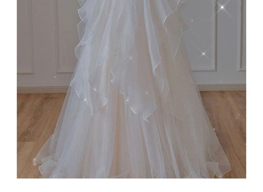 Ruffle A-Line Wedding Gown Bow