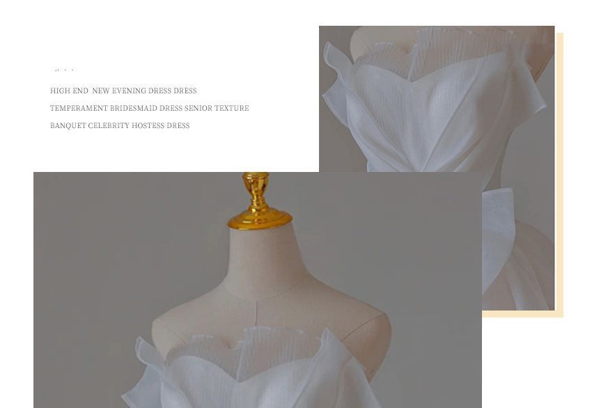 Ruffle A-Line Wedding Gown Bow