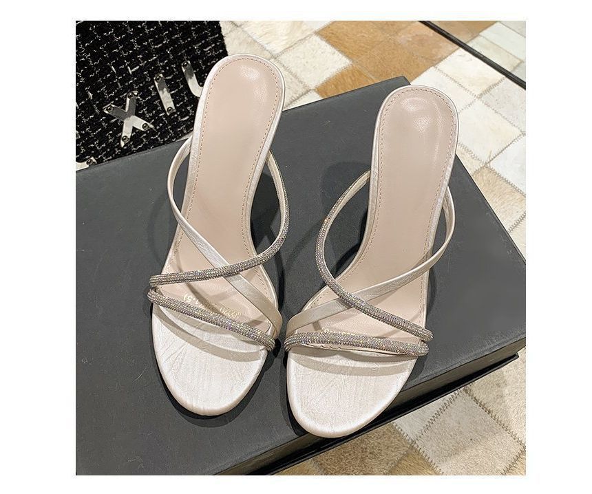 Sandals Stiletto-Heel Slide Rhinestone