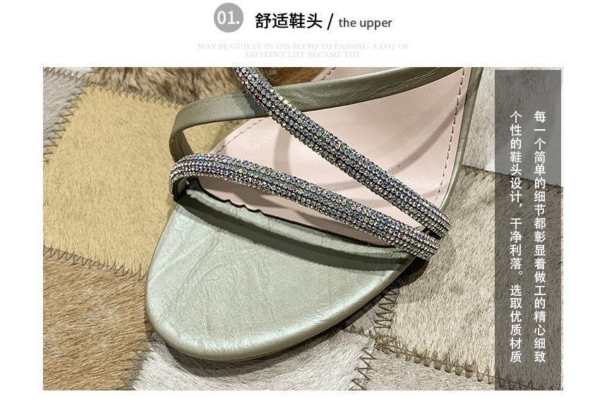 Sandals Stiletto-Heel Slide Rhinestone