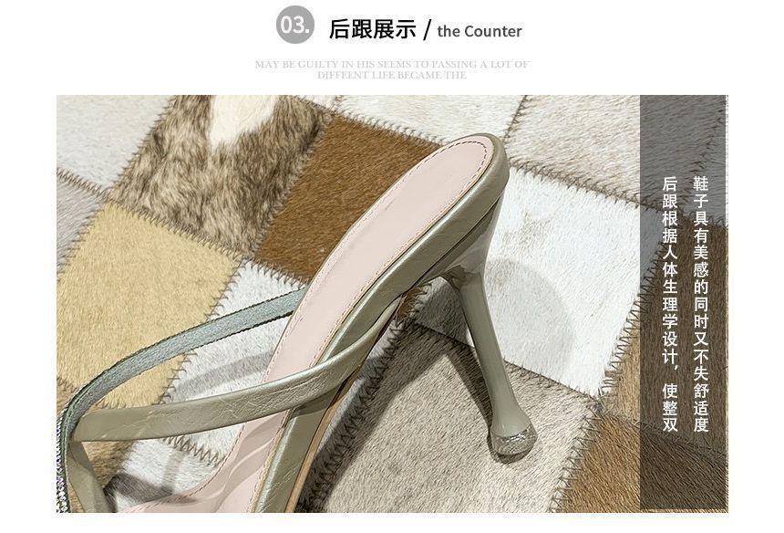 Sandals Stiletto-Heel Slide Rhinestone