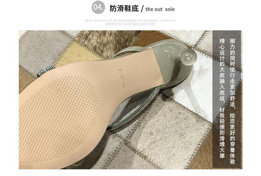 Sandals Stiletto-Heel Slide Rhinestone