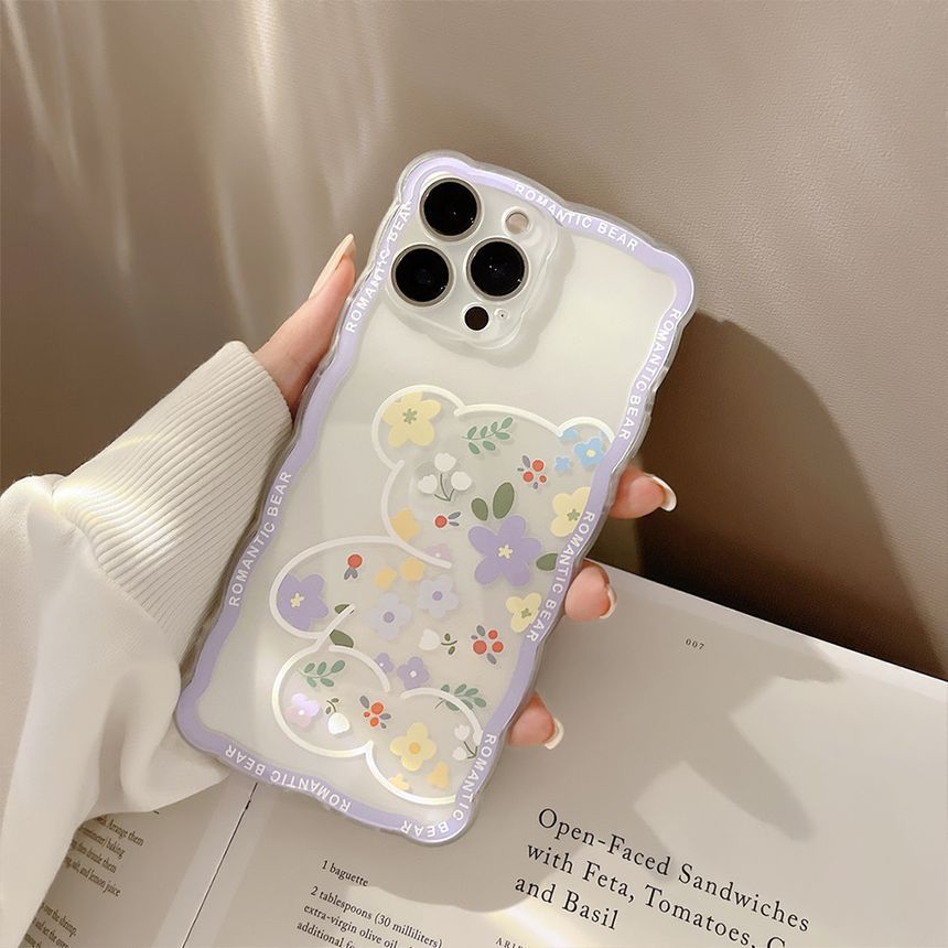 Phone Bear Case Flower Transparent