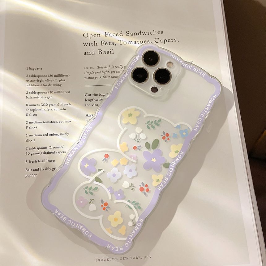 Phone Bear Case Flower Transparent
