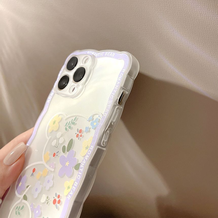 Phone Bear Case Flower Transparent