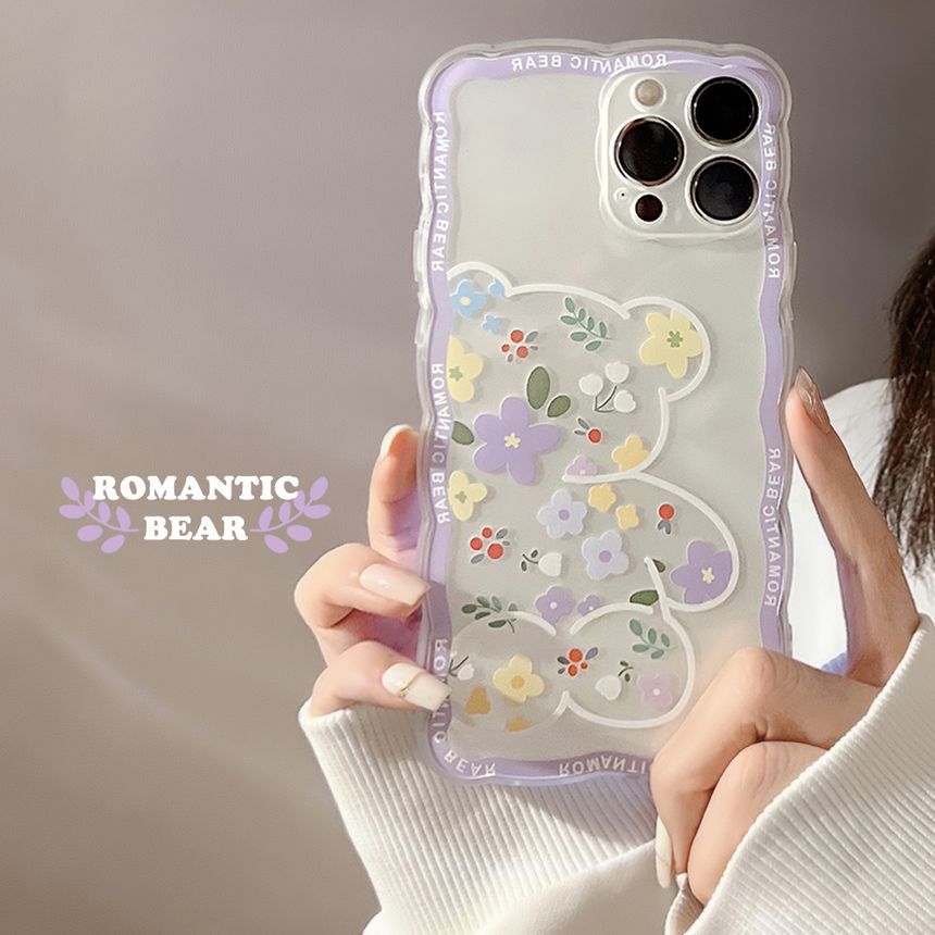 Phone Bear Case Flower Transparent