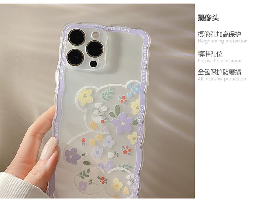 Phone Bear Case Flower Transparent