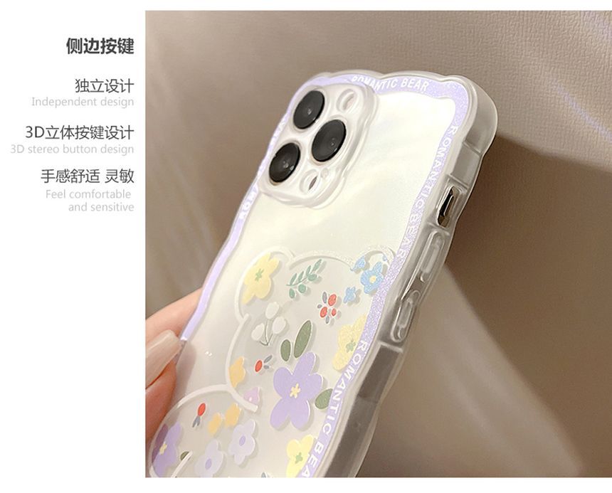 Phone Bear Case Flower Transparent