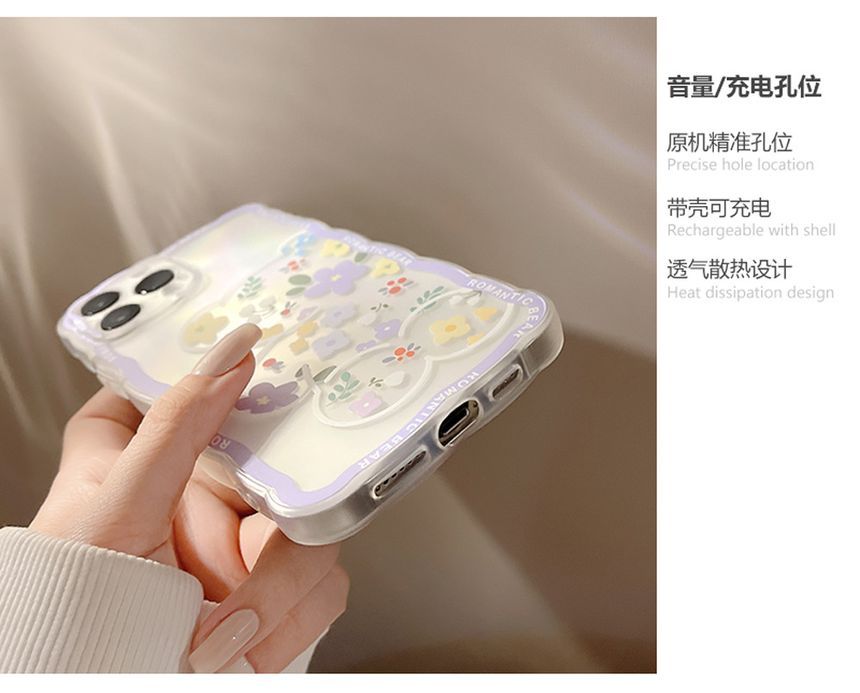 Phone Bear Case Flower Transparent