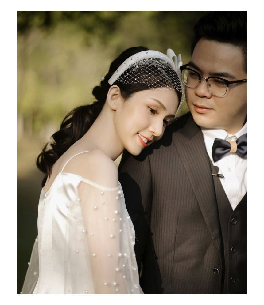 Cold-Shoulder Wedding A-Line Long-Sleeve Gown