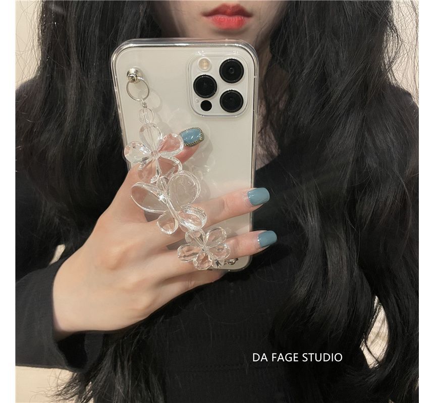 Case Transparent Chain Phone Flower