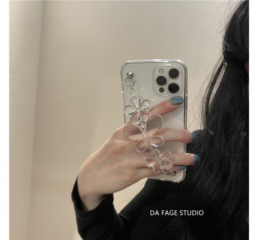 Case Transparent Chain Phone Flower