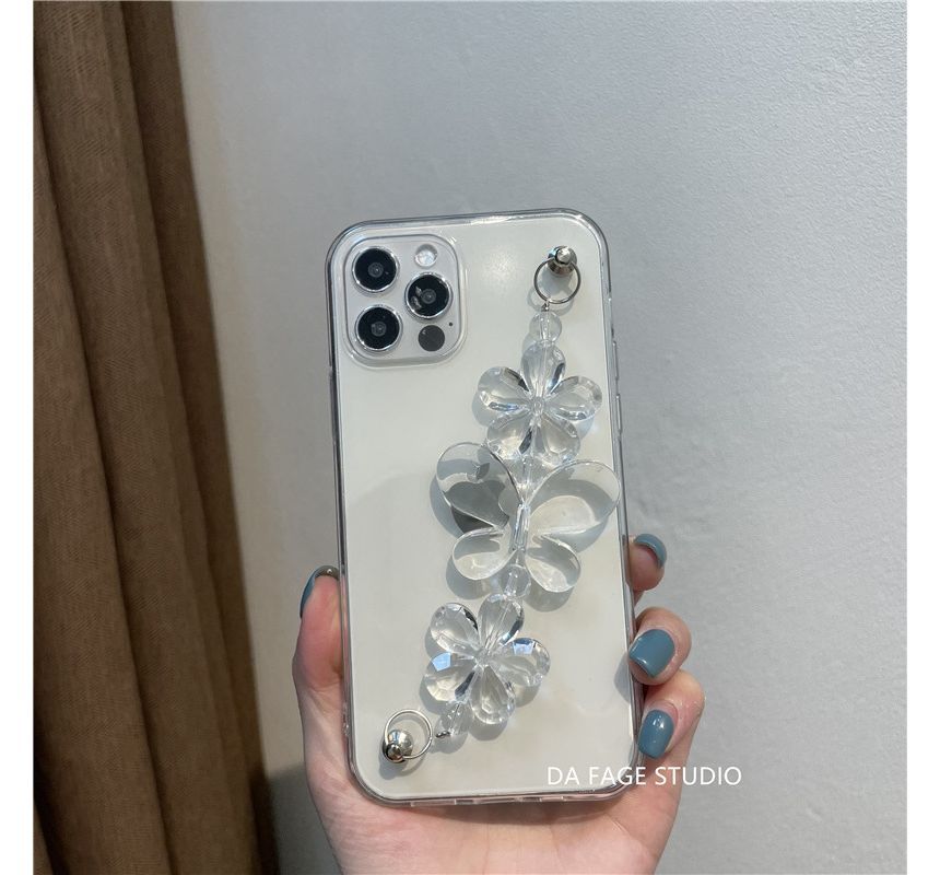 Case Transparent Chain Phone Flower