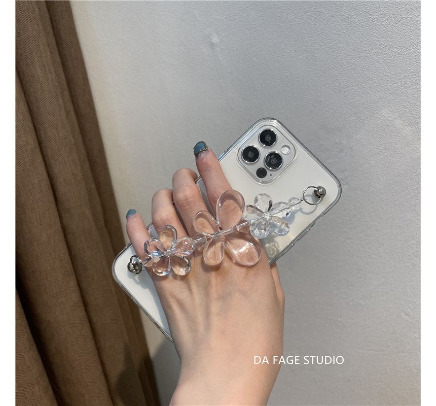 Case Transparent Chain Phone Flower