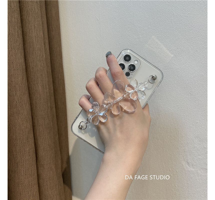 Case Transparent Chain Phone Flower