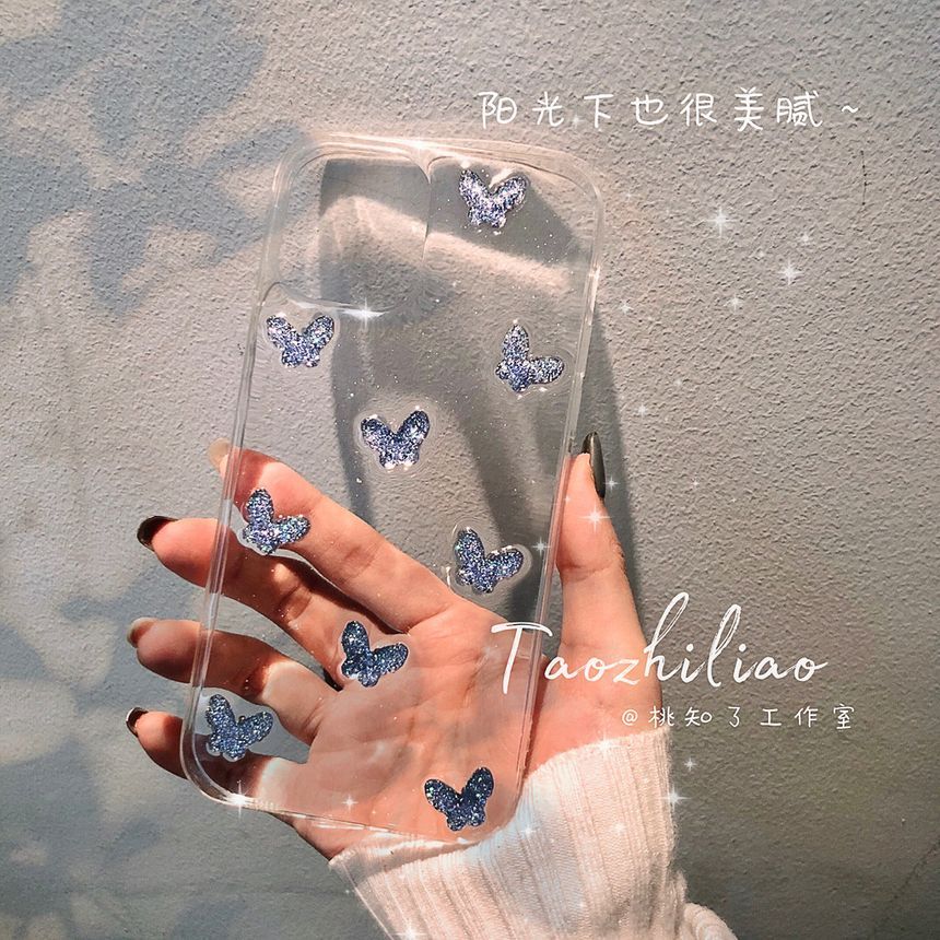 Case Transparent Butterfly Phone