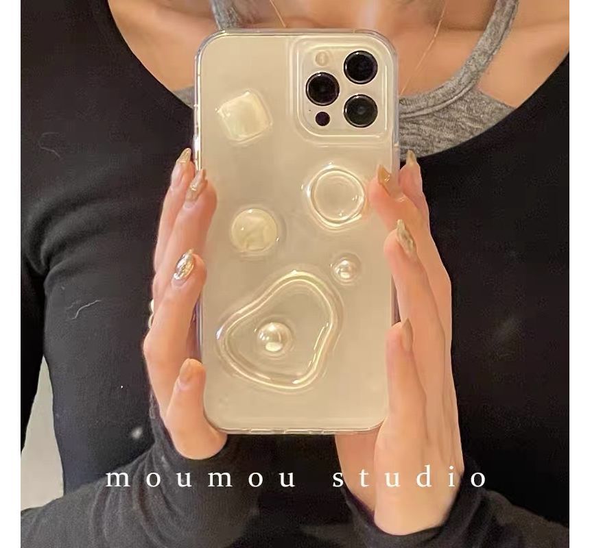 Transparent Faux Pearl Phone Case
