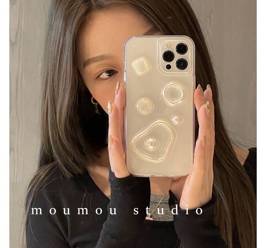 Transparent Faux Pearl Phone Case