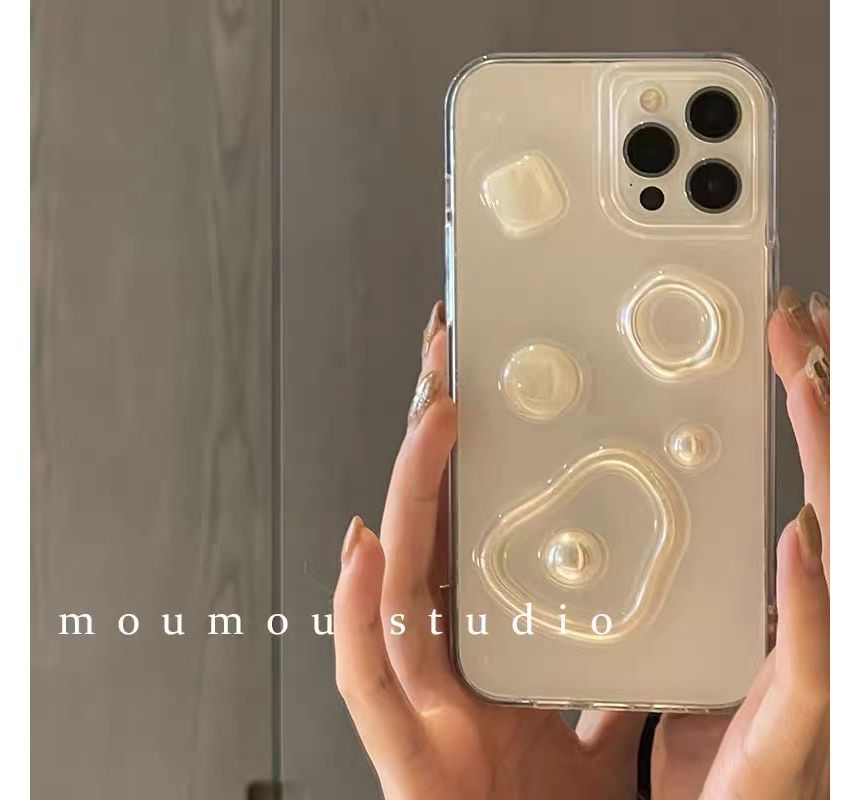 Transparent Faux Pearl Phone Case