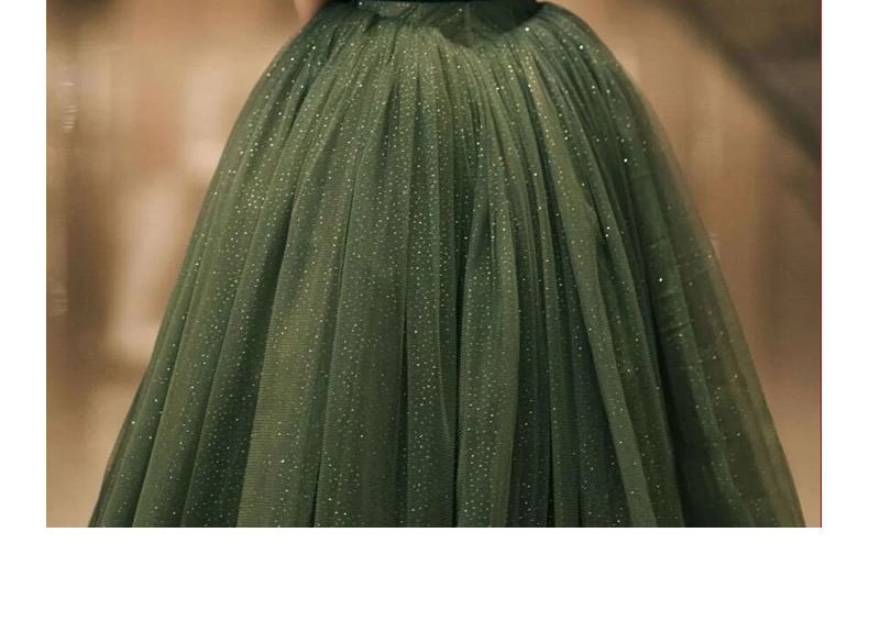 Evening Glitter Gown Off-Shoulder A-Line