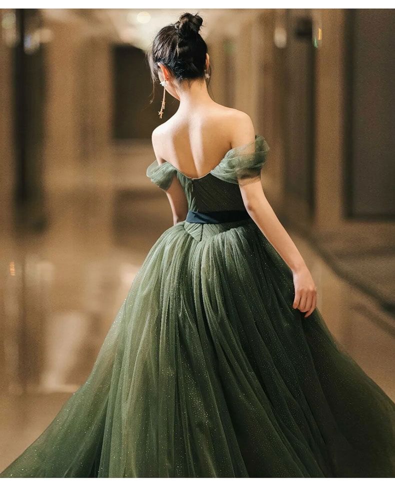 Evening Glitter Gown Off-Shoulder A-Line