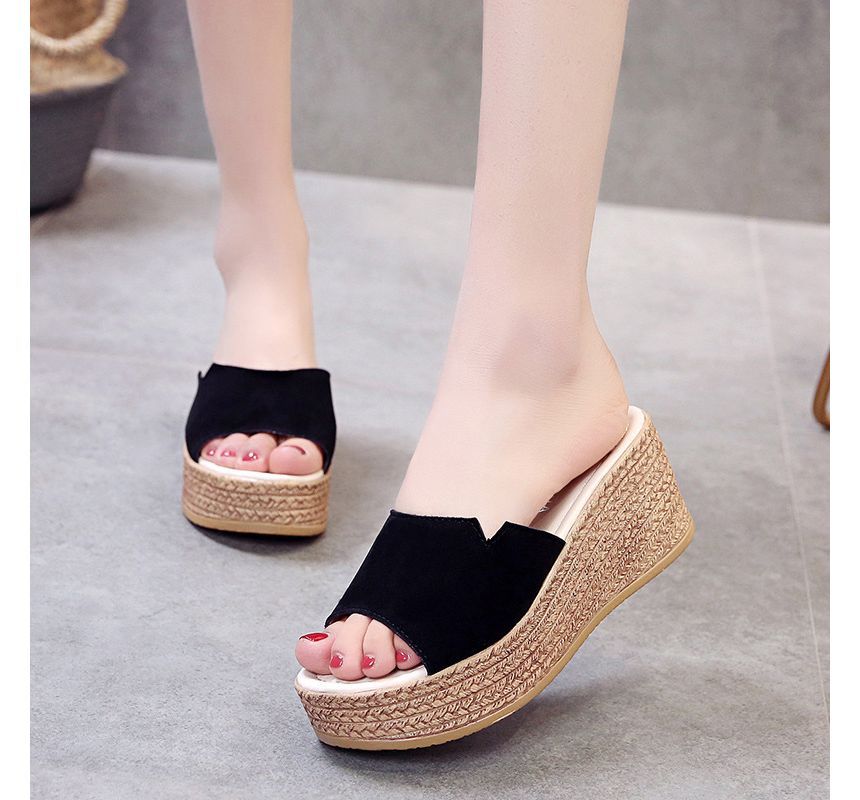 Sandals Slide Platform Wedge-Heel
