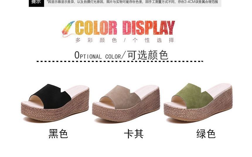 Sandals Slide Platform Wedge-Heel