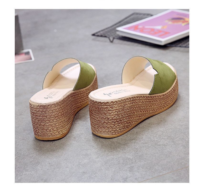 Sandals Slide Platform Wedge-Heel