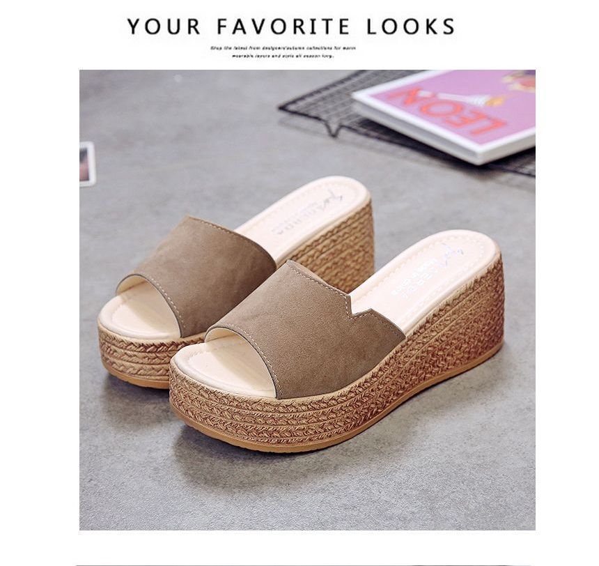 Sandals Slide Platform Wedge-Heel