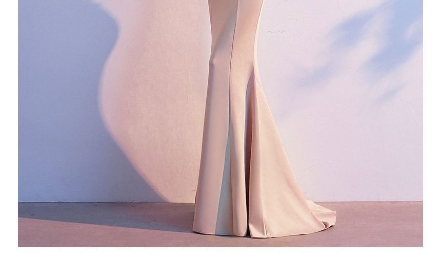 Evening Mermaid V-Neck Lace Gown Long-Sleeve