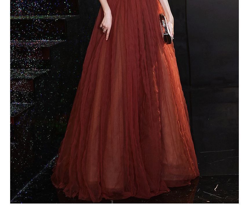 Evening Gown A-Line Bow Mesh Strapless