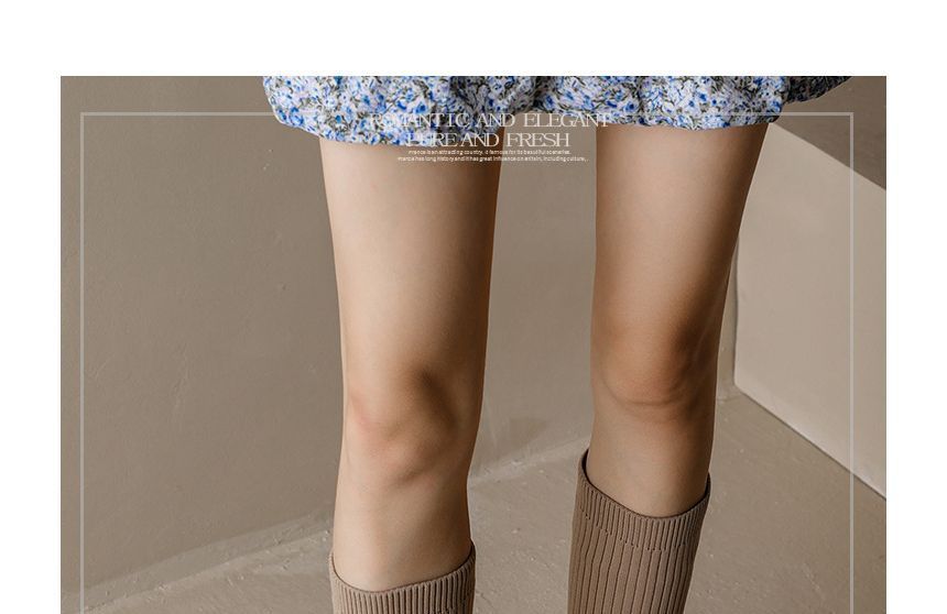 Tall Block Knit Heel Boots