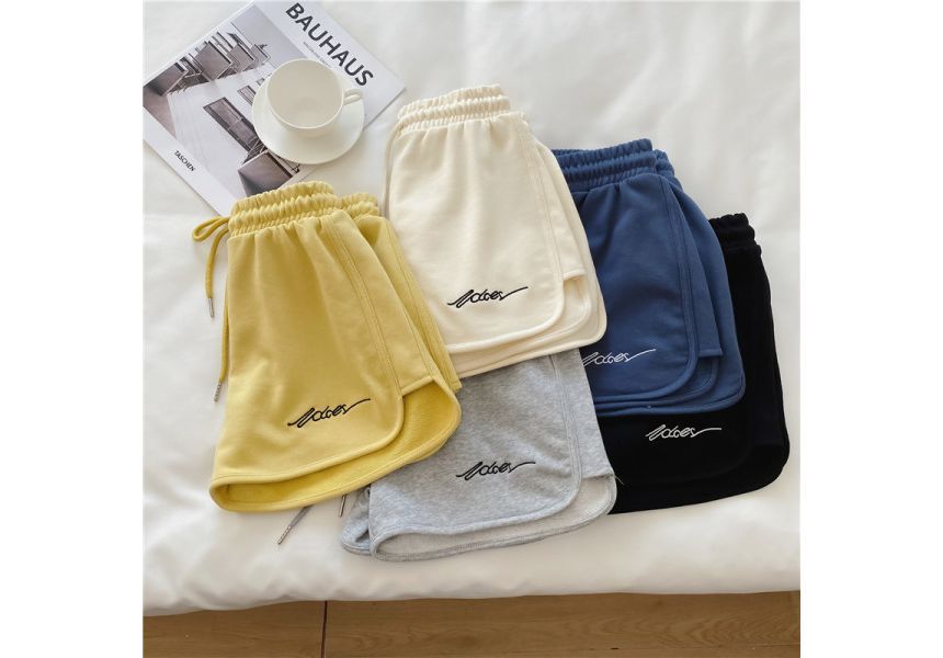 Waist Elastic Sweatshorts Lettering