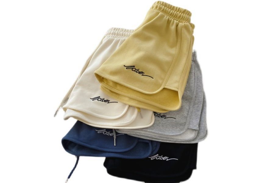 Waist Elastic Sweatshorts Lettering