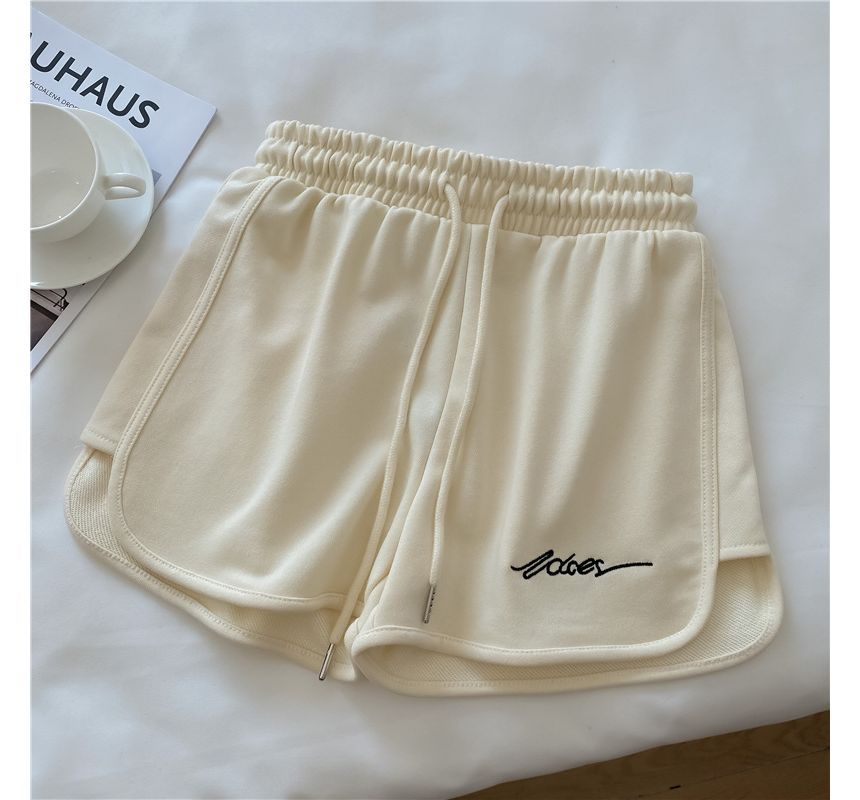 Waist Elastic Sweatshorts Lettering