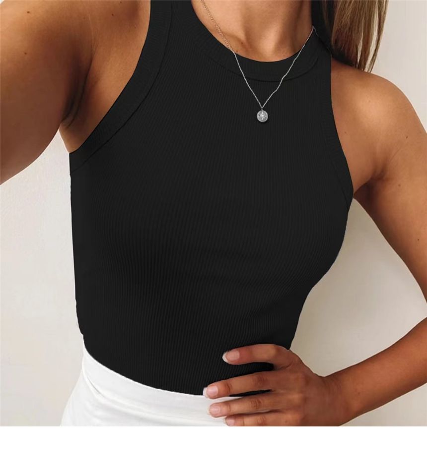 Top Plain Cropped Tank