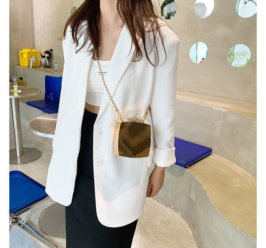 Strap Crossbody Chain Box Bag