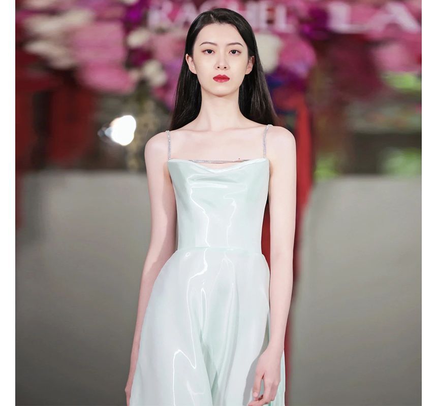 Wedding A-Line Gown Plain Spaghetti Strap