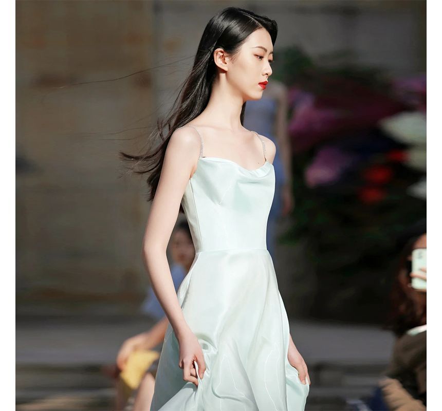 Wedding A-Line Gown Plain Spaghetti Strap