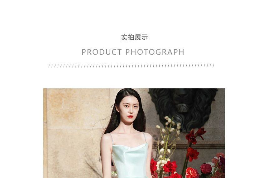 Wedding A-Line Gown Plain Spaghetti Strap