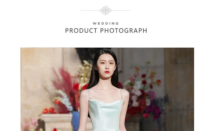 Wedding A-Line Gown Plain Spaghetti Strap