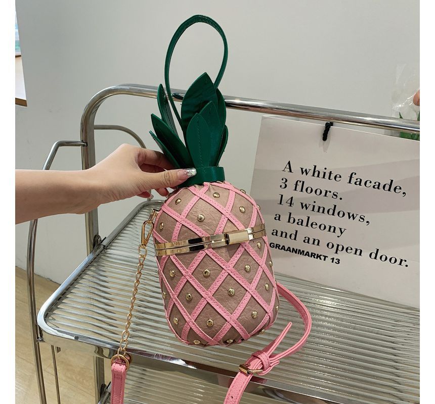 Box Pineapple Shaped Crossbody Bag