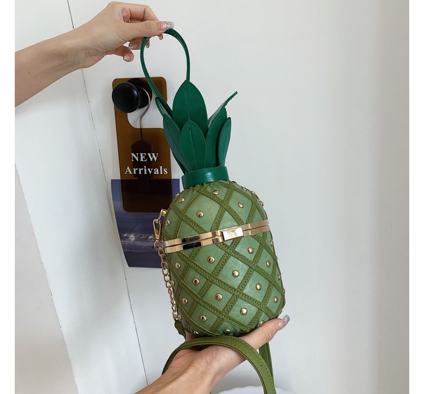 Box Pineapple Shaped Crossbody Bag